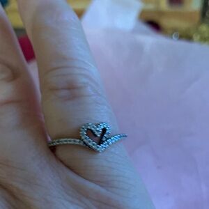 Heart Accent Ring in Silver